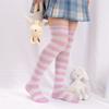 Sexy Long Over Knee Thigh Highs Socks Black White Striped Women Ladies Lolita Anime Cotton Warm Stocking