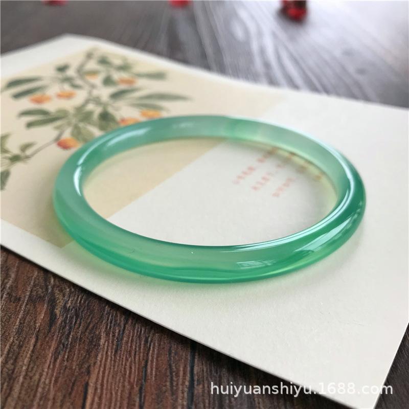6MM Natural Icy Species Chalcedony Bracelet Fashionable Charm Agate Bangle Jade Bracelet Women's Gift