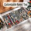 Truck Theme Crystal Velvet Rug Personalized Custom Name Text Soft Floor Mat Home Decor