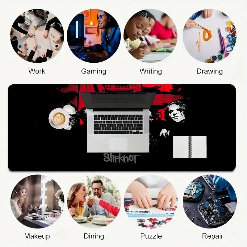 Metal Band Xl Gaming Mouse Pad Nonslip Rubber Base Stitched Edge Waterproof Desk Mat For Pc Laptop Gamer Office Computer Accessories C929914
