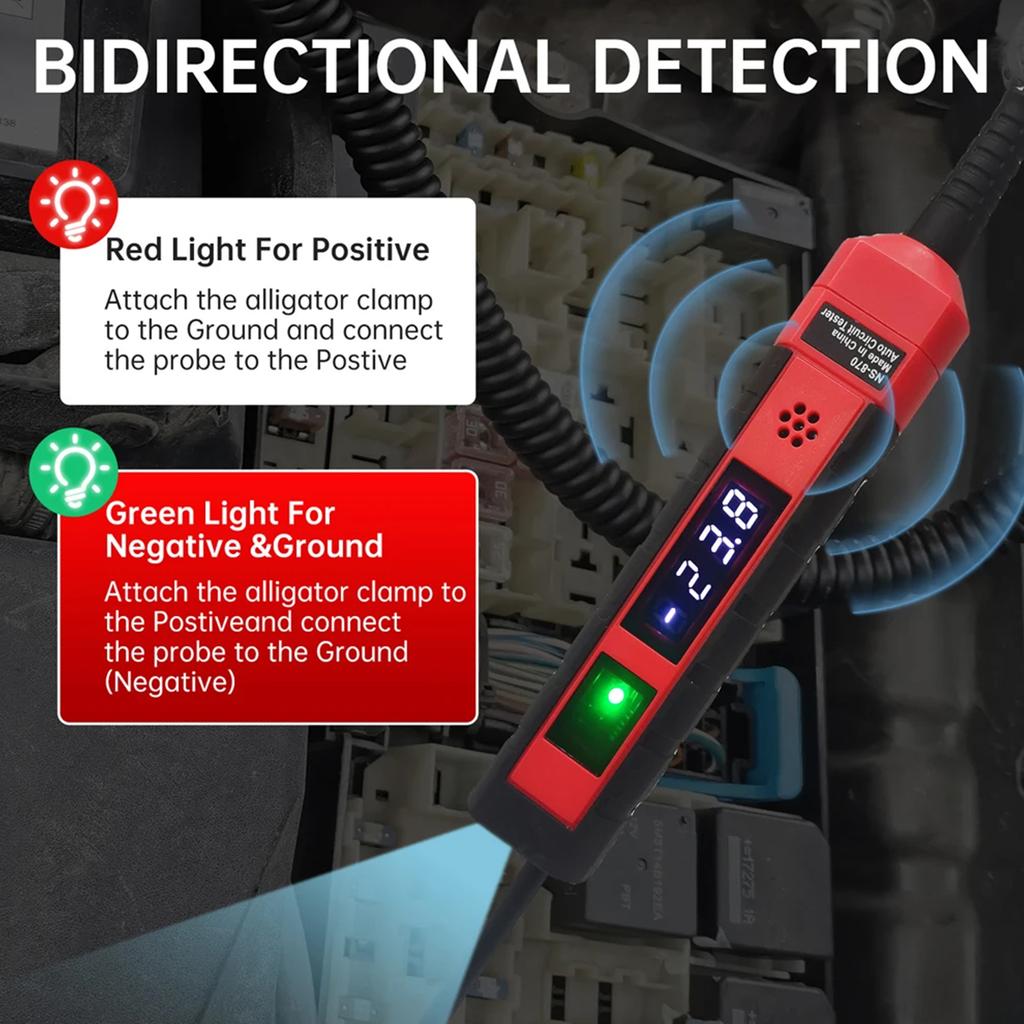 NS 870 Auto Electrical Diagnostic Tool, Digital Voltage Testing Pen for Car Mechanic Enthusiasts Quick Troubleshooting