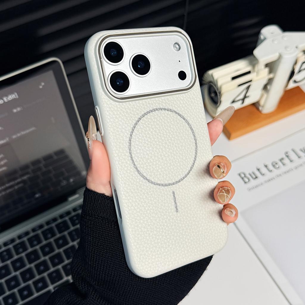 Frosted Lichee Patterned Magnetic Phone Case For iPhone 17 Air 16 16E 15 14 13 12 11 Pro Max Plus For Magsafe TPU Soft Cover