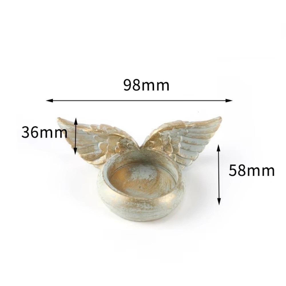 Angel Wings Tabletop Candle Holders Resin Statue Home Decoration Candlelight Dinner Props Candle Stand