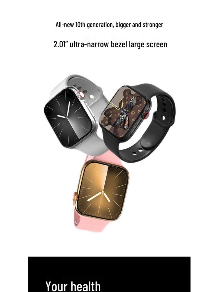 Montre Intelligente Bluetooth S10 avec NFC, Surveillance de la Fréquence Cardiaque, de l'Oxygène Sanguin et de la Pression Artérielle, Paiement Hors Ligne, Appel & Contrôle d'Accès.