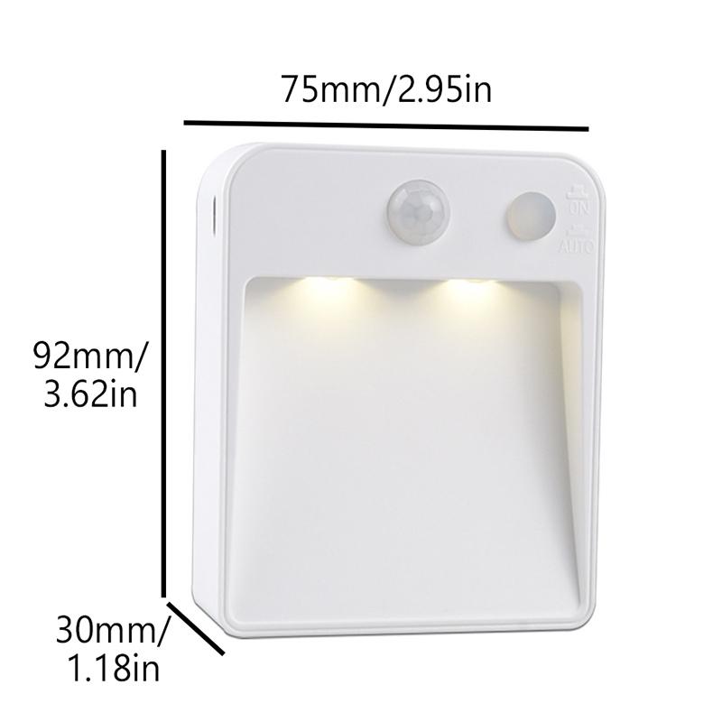 Led Night Light With Wireless Detector 3 Aaa Battery Powered Wall Lamp Pir Motion Sensor Auto On Off Cabinet Stairs Lighting