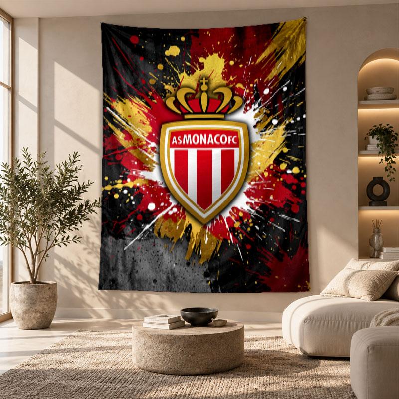 Decorative Tapestry,Monaco FC Printed Wall Art, Lightweight Wall Hanging For Bedroom Background