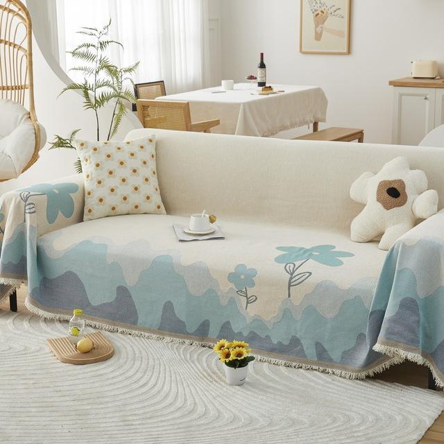 Nordic Chenille Sofa Cover 1 /2 /3 /4 /5 Seater Anti Cat Scratch Reversible Sofa Towel Throw Blanket Couch Furniture Slipcovers