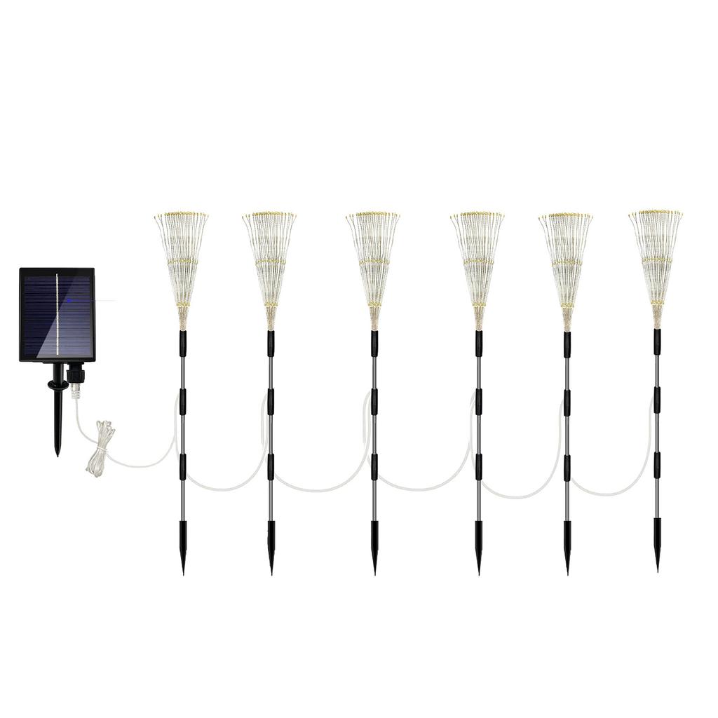 Solar Powered Lights Copper Wire Starburst Fairy String Garden Landscape Light Christmas Outdoor Decor Path Lawn Waterproof Lamp