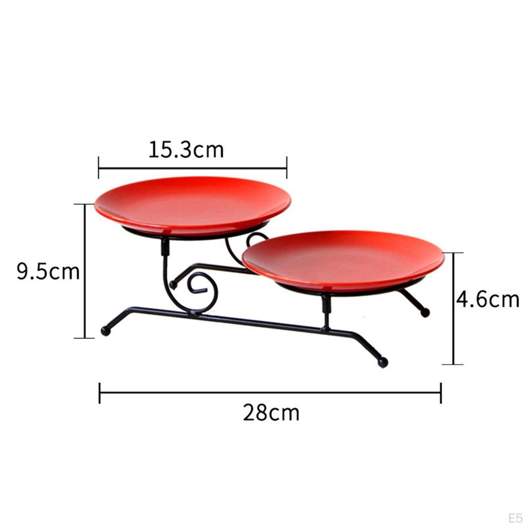 2 Layer Cupcake Cake Stand, Serving Tray Retro Storage Supplies Fruit Containers Display for