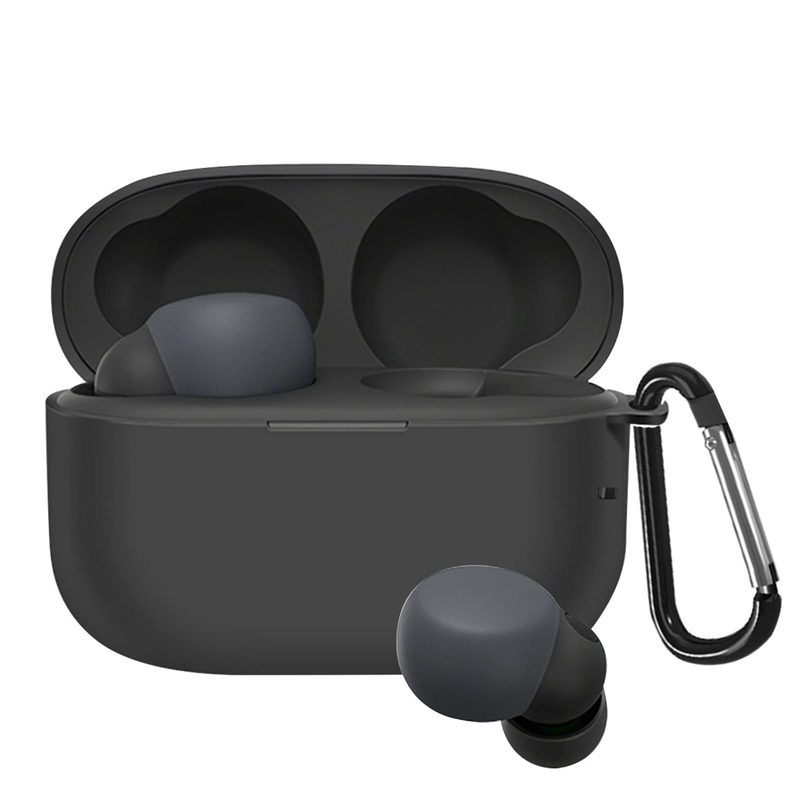 YAODLE Чехол для LinkBuds S Чехол для Sony LinkBuds S Зарядка с зажимом-карабином для предотвращения потери Специальный защитный чехол для LinkBuds S WF-LS900N - чёрный