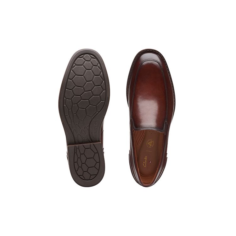 Clarks Unstructured Series Leather Lightweight Breathable Slip-On Casual Loafers Men Loafers Brown 261690208