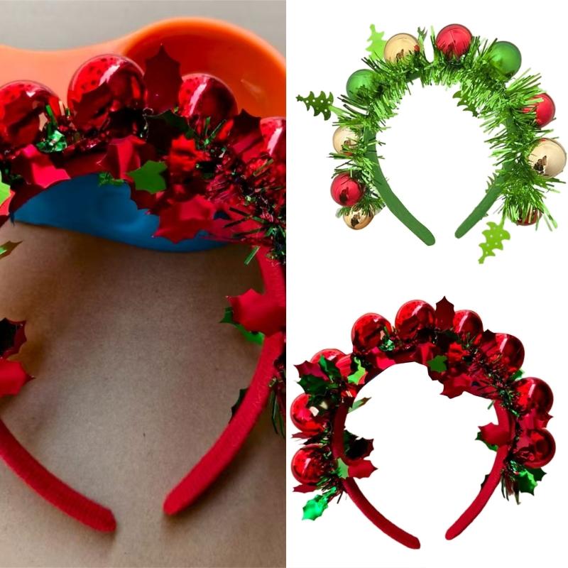 Festival-Kopfschmuck mit Weihnachtskugeln-Akzent, stilvoller Haarreif, Kunststoff-Kopfschmuck für Familienfeiern, Zusammenkünfte