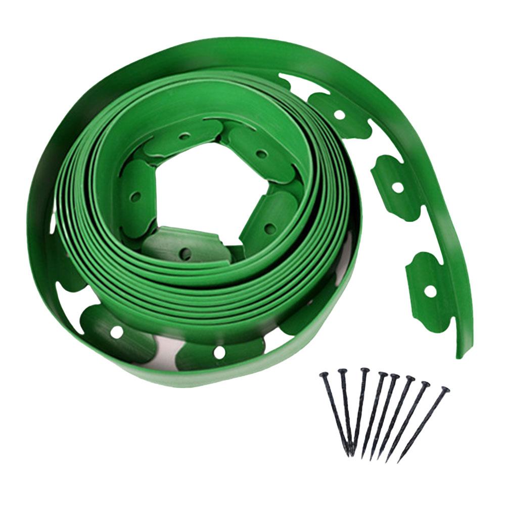 

5 м/10 м Ландшафтная окантовка с колышками Гибкий комплект для окантовки газона Без копания Садовый барьер для двора Клумбы