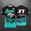 2026 Pedro Acosta 37 Camiseta de Fã O Tubarão Piloto de Motocicleta Camiseta Gráfica Unissex Casual de Verão Camisa com Estampa 3D Malha de Secagem Rápida