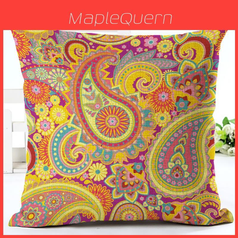 Exquisite Paisley Printed Ethnic Cushion Covers For Vintage Bohemian Sofa Decor