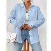 Camicie da Donna in Garza di Cotone Mussola Top Casual con Collo a Revers Manica Lunga Bluse Eleganti da Ufficio per Donne Blusas