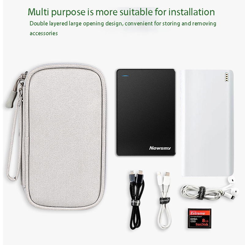 Portable Digital Accessory Storage Bag New With Multiple Layers For Organizing Electronics