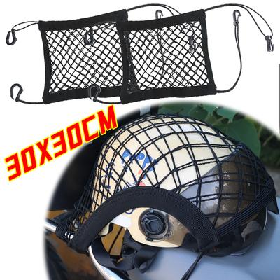 Netz Hohe Elastizität Doppellagig Motorradnetze mit Haken Gepäcknetz für Motorradladung Helmaufbewahrung Bungee-Ladung 30x30cm