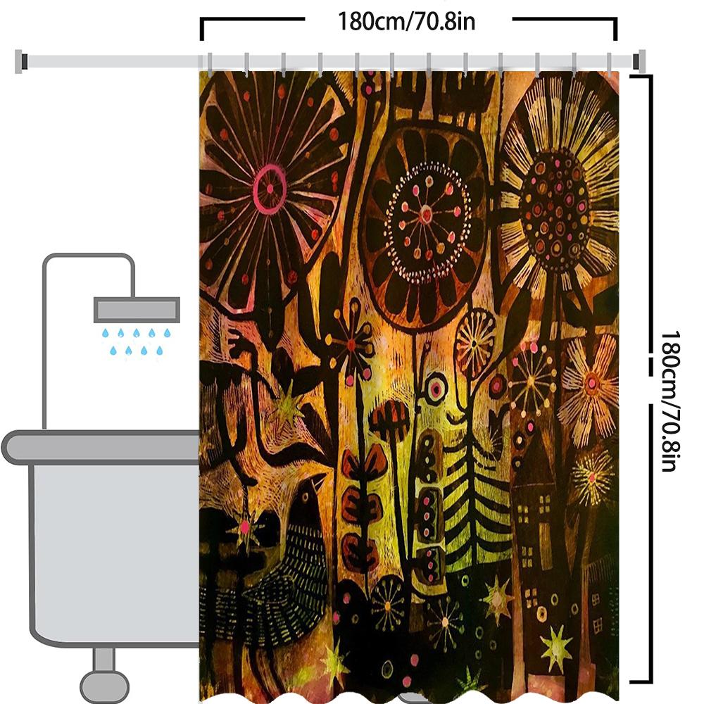 Tropical Folk Wind Bathing Curtain Bathroom Shower Curtain Waterproof With 12 Hooks Home Deco Free Ship