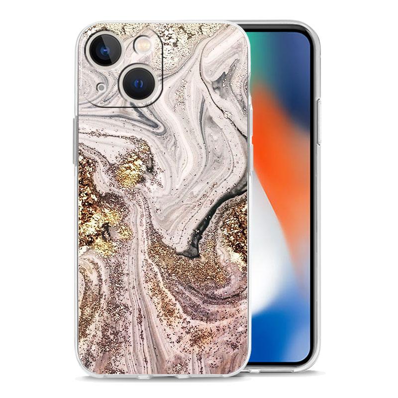 Priehľadný kryt na telefón pre iPhone 17 16 15 14 13 12 11 Pro Max Plus 17 AIR Nárazuvzdorný mäkký TPU obal Vintage mramorový Capas