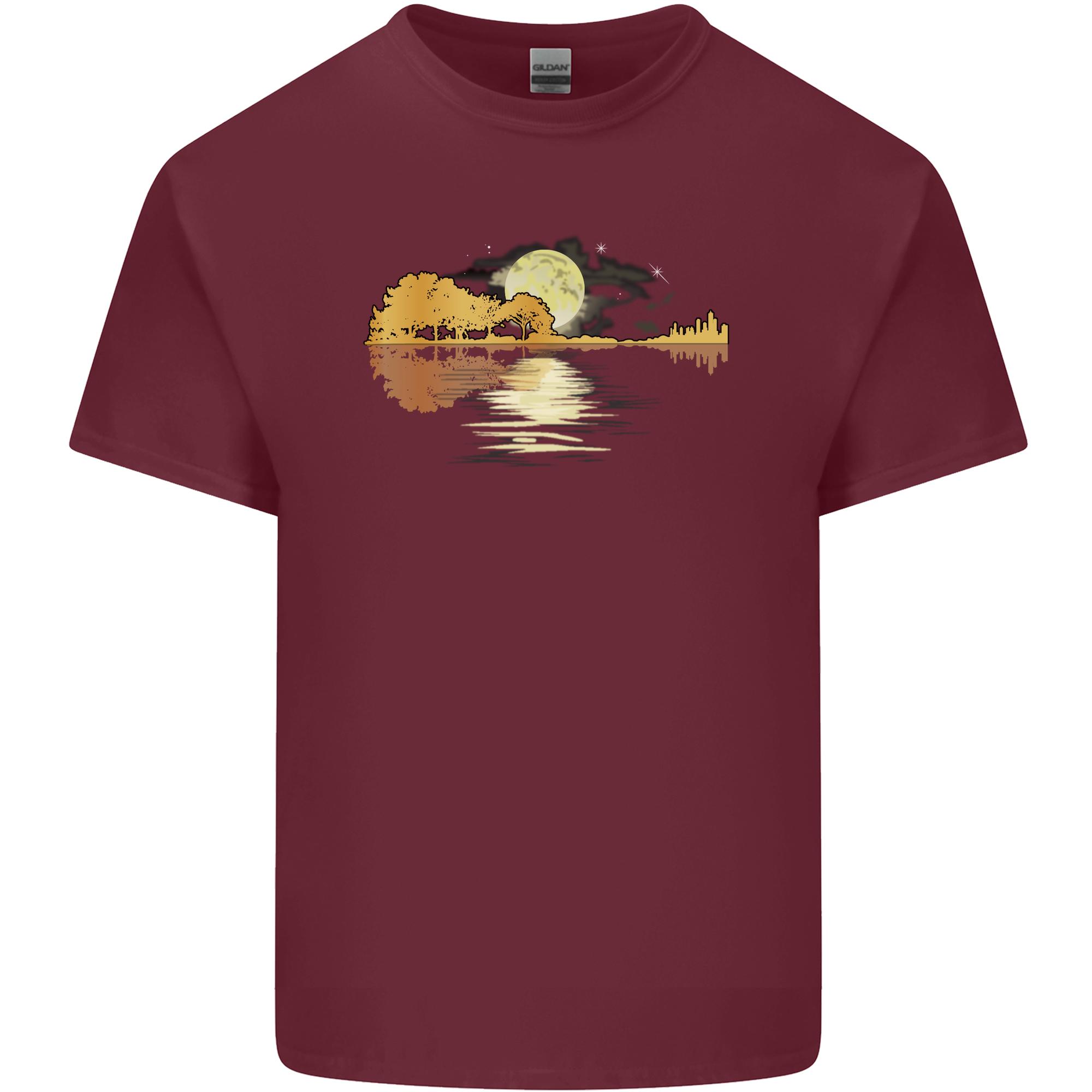 Guitar Reflection Guitarist Bass Acoustic Unisexs Light Cotton TShirt S