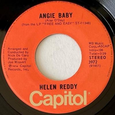 7inch Record HELEN REDDY - Angie Baby 3972 CAPITOL 1974 Canada Pop Used