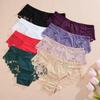 FINETOO 1Pc Women Lace Panties Sexy Transparent Underwear Breathable Seamless Briefs Sweet Mid Waist Underpants Female Lingerie