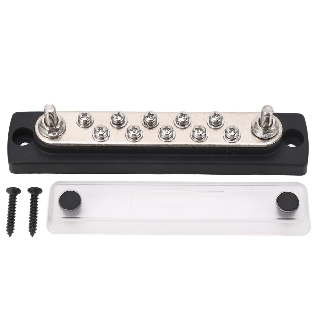 10 Way Power Distribution Block Bus Bar M6 Studs High Electrical Conductivity With Transparent Prote