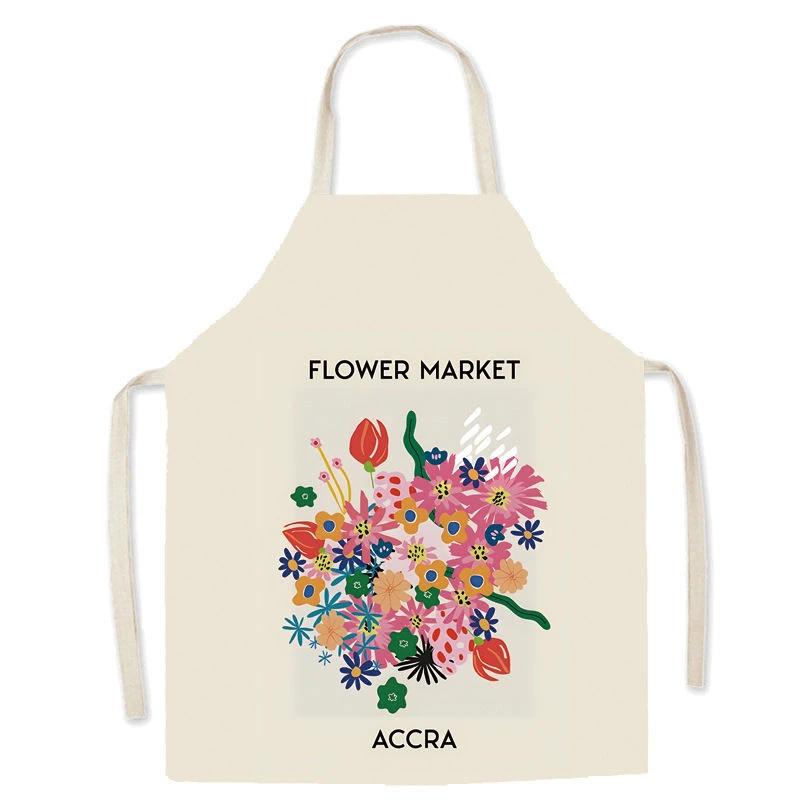 Pastoral Romantic Style Waist Pullover Small Floral Apron Parent-Child Cooking Studio Dress 55X68cm
