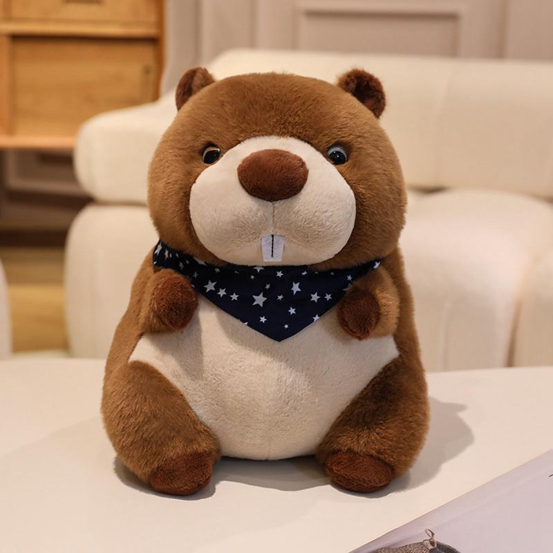 Simulation Marmot Groundhog Plush Toy Funny Room Decor Lovely Animals Beaver Toys Birthday Presents Artificial Model Gifts