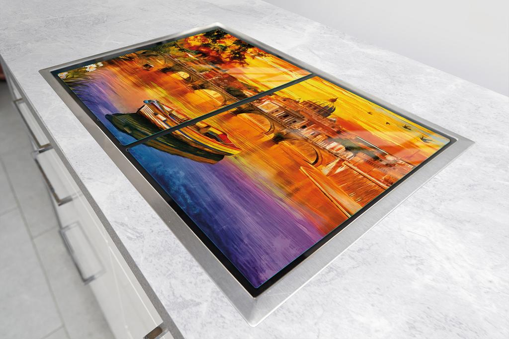 SZKLANA PŁYTA OCHRONNA DO KUCHNI 2x35x52 ŁÓDKA