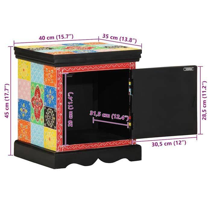 VidaXL Multicoloured Bedside Table 2 Pcs 40x35x45 Cm, Bedside Cabinet, Bedroom Furniture, Wooden Bedside Table 4017563