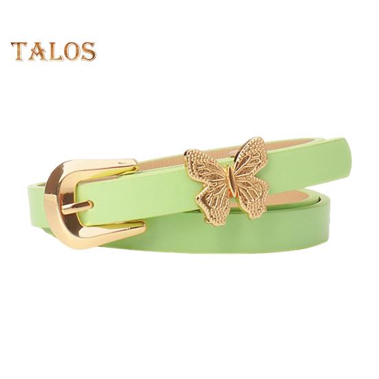 

Женский ремень с металлическими бабочками, декор в виде нескольких отверстий, регулируемая длина, искусственная кожа, уличный стиль, однотонный ремень светло-зеленый