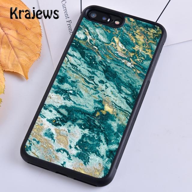 Krajews Türkis Stein Marmormuster Weiche Handyhülle für iPhone 14 5 6s 7 8 plus X XR XS 11 12 13 pro max Samsung S21 S22ultra