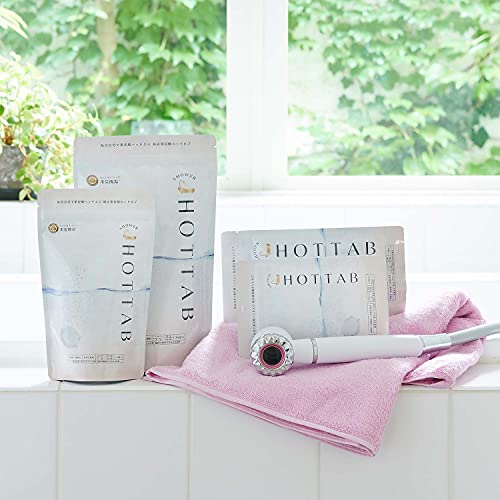 HOT TAB Premium Duschhuvud med Bikarbonat- och Klorneutraliserare (Rosa) [För badkosmetik]