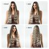 30in Mixed Brown Blonde Highlights Synthetic Wigs 13*6 Lace Frontal Wig for Women Free Part Long Wavy Natural Hair Daily Futura