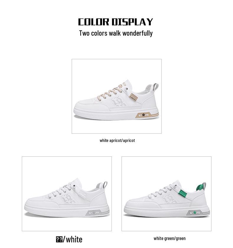 Men's 2025 Spring Breathable White Slip-on Shoes - Korean Trend, Versatile Casual Sport Style with Soft Sole.