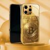 Bitcoin Symbol Pattern Electroplated Glass Phone Case Suitable for iPhone 18 17 17pro 16 15 14 14plus 13 12 11