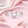 Intertwined Love Knot Heart Adjustable Open Ring –925 Sterling Silver