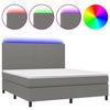 Maison Exclusive - Sommier à lattes de lit et matelas et LED Gris foncé 160x200 cm