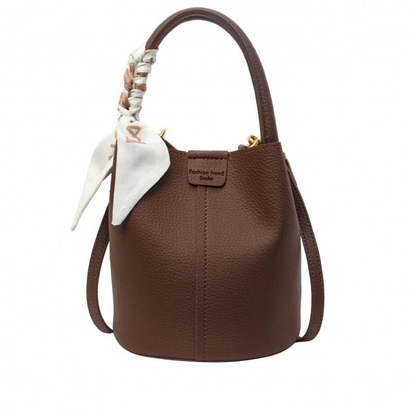 Women's Retro Black Crossbody Bucket Bag - Versatile for Autumn and Winter