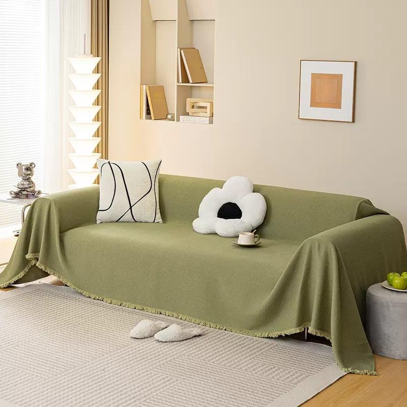 Copridivano Morbido Monocolore per Soggiorno Antiscivolo Spesso Solido Tappetino Cuscino per Divano Stile Semplice Asciugamano per Divano in Peluche Decorazione Divano Casa