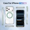 360 °   Rotatable Stand Magnetic Phone Case for iPhone 12-17 Series, MagSafe Compatible Clear Shockproof Cover with Ring Holder