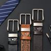 Men'S Embossed Punched Belt, Belt Pu Pin Buckle, Belt Alloy Buckle, All-Season Belt