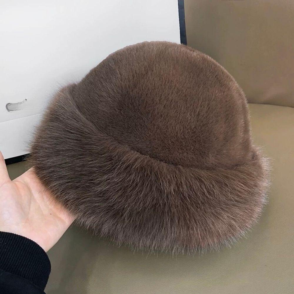 New Fluffy Fur Women's Winter Hat Warm Ear Protection Snow Ski Cap Female Faux Fox Fur Bomber Hat Windproof Russian Hat Bonnet
