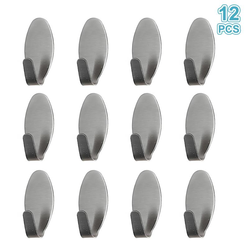 Self-Adhesive Hook Stainless Steel Heavy-Duty Wall Hook Bathroom Storage Towel Rack Multifunctional Kitchen Rack
