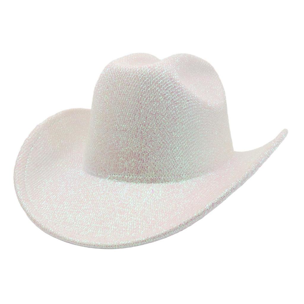 Western Cowboy Sequin Wide-Brim Jazz Hat for Men & Women - Perfect for Cycling, Photography, and Gifts