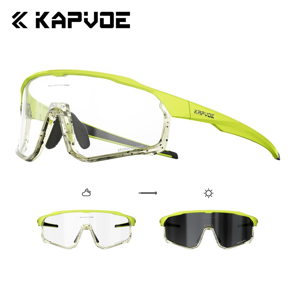 Kapvoe Photochromic Cycling Sunglasses for Men Glasses MTB Bike Road Bicycle Sports Protection Goggles UV400 Hiking Eyewear
