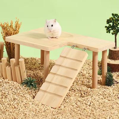 Houten Ladder Platform Springplank Speeltuin Klimspeelgoed Hamster Kleine Huisdieren Trap Speelgoed Hamster Muizen Kooi Accessoires