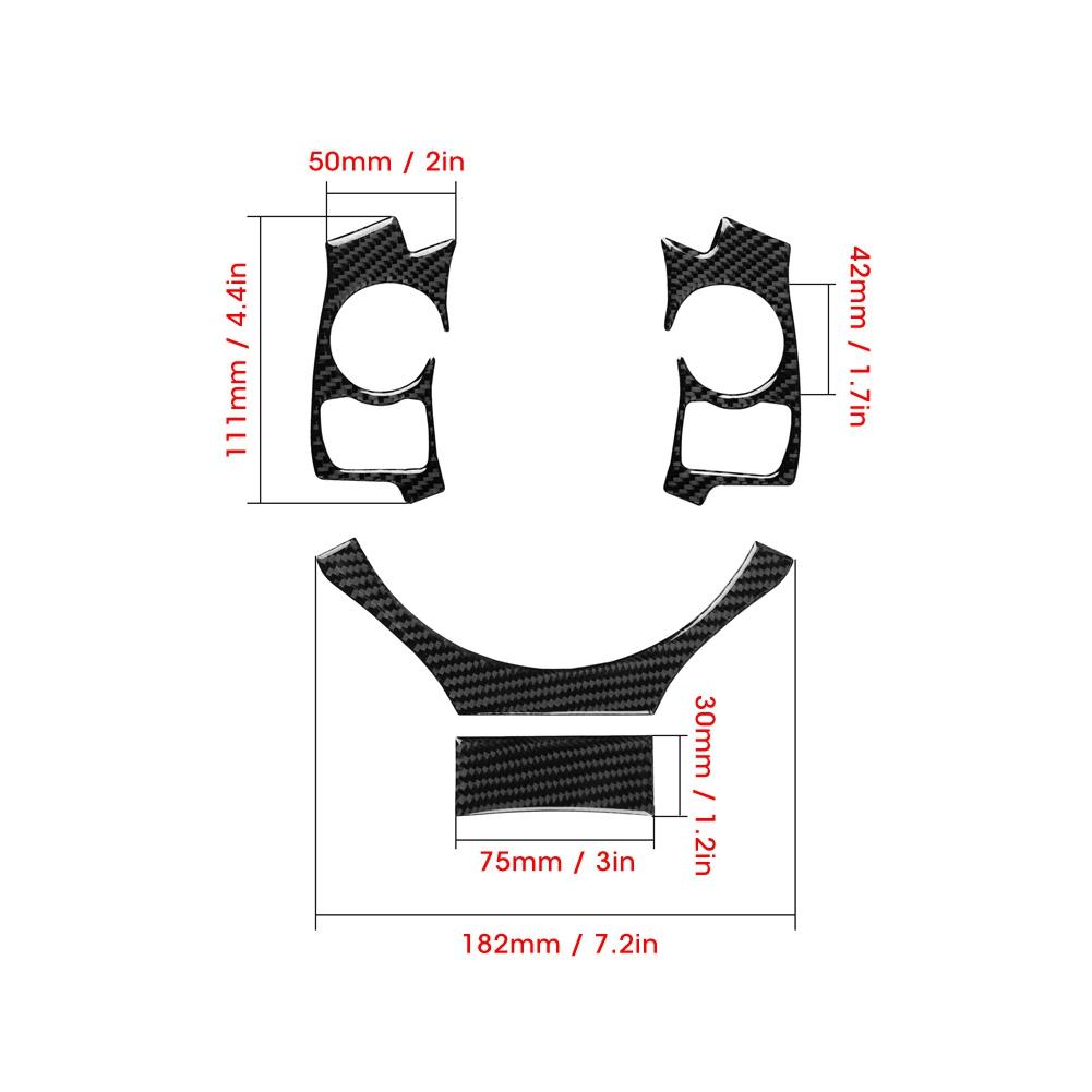 Conjunto de 4 Peças Capa de Acabamento do Volante em Fibra de Carbono Carro Remodelação Serve para LEXUS IS250 IS300 IS350 2014 2018 Tipo B